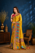 Mustard Satin Silk Saree