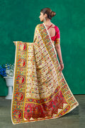 Off White Dola Silk Saree
