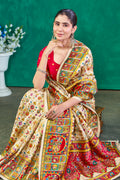 Off White Dola Silk Saree