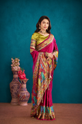 Magenta Satin Silk Saree