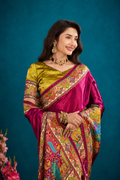 Magenta Satin Silk Saree