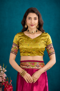Magenta Satin Silk Saree