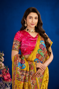 Mustard Satin Silk Saree