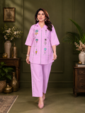 Lavender Lilac Mal Cotton Floral Co-ord Set