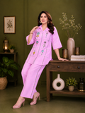 Lavender Lilac Mal Cotton Floral Co-ord Set