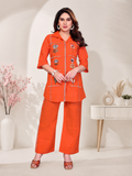 Rust Orange Mal Cotton Floral Co-ord Set