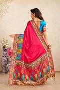 Pink Satin Silk Saree