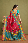 Fuchsia Pink Satin Silk Patola Saree
