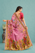 Pink Viscose Tissue Silk Saree