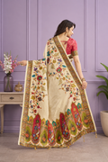 Off White Viscose Tissue Silk Saree