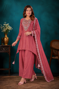 Old Rose Pure Natural Crepe Sharara Suit Set