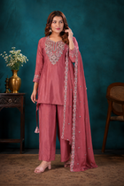 Old Rose Pure Natural Crepe Sharara Suit Set