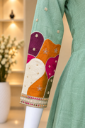 Mint Green Soft Mull Chanderi 22 Kali Anarkali Suit With Dupatta