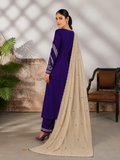 Deep Indigo Purple Roman Silk Anarkali Kurta Palazzo Set with Cream Dupatta
