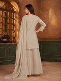 Light Olive Sage Pali Silk Sharara Suit Set