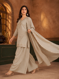 Light Olive Sage Pali Silk Sharara Suit Set