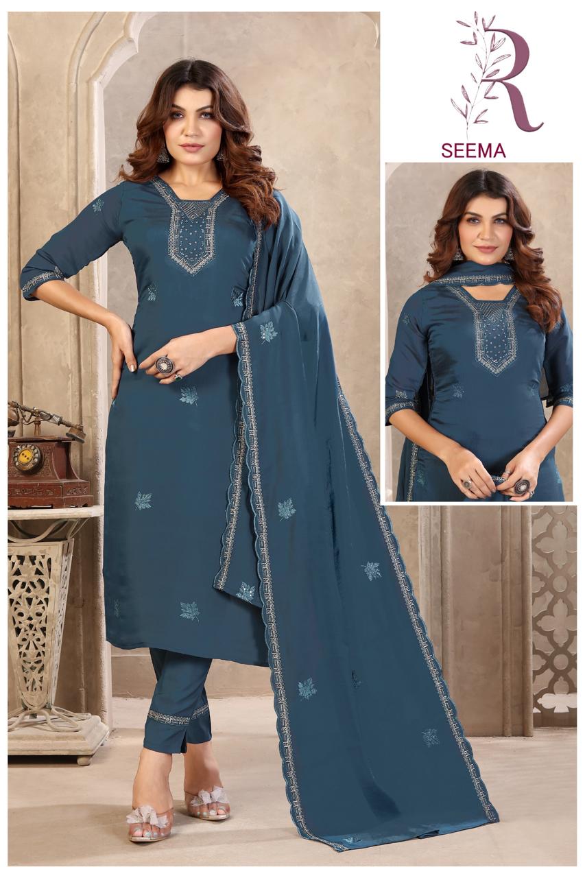 Shivani Teal Green Festive Kurta Set