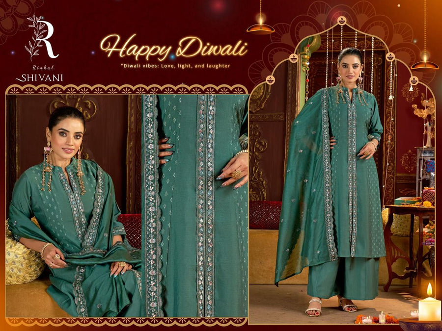 Shivani Mauve Embroidered Kurta Set