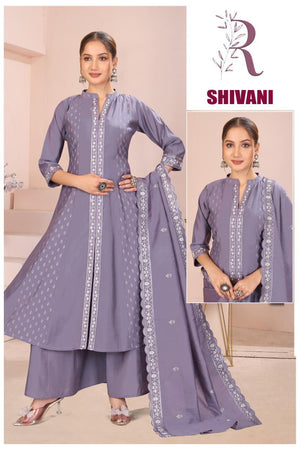 Shivani Steel Grey Anarkali Kurta Set