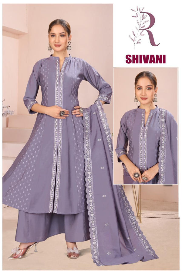 Shivani Steel Grey Anarkali Kurta Set