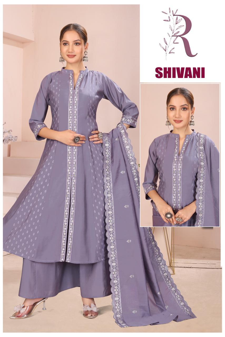 Shivani Steel Grey Anarkali Kurta Set