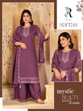 Lavender Floral Print Anarkali Kurta Set
