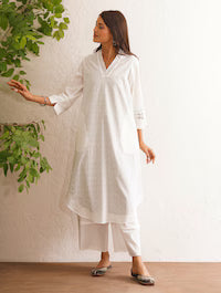 Women Purple Cotton Kurta Set