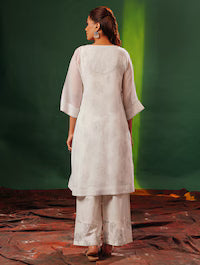 Women Peach Cotton Kurta Set